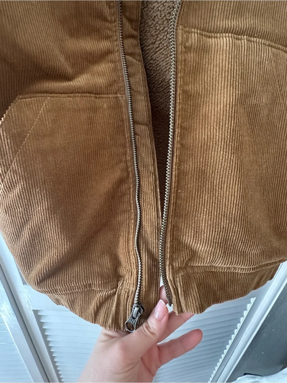 Boys XL GAP  Corduroy Sherpa Hooded zip Jacket in caramel
